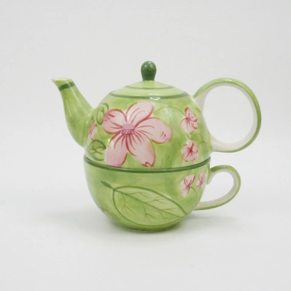 April Cornell Cerámica Tetera Café Servicio Taza y Jarra Juego de Anidación Verde Foto 3 de 4
