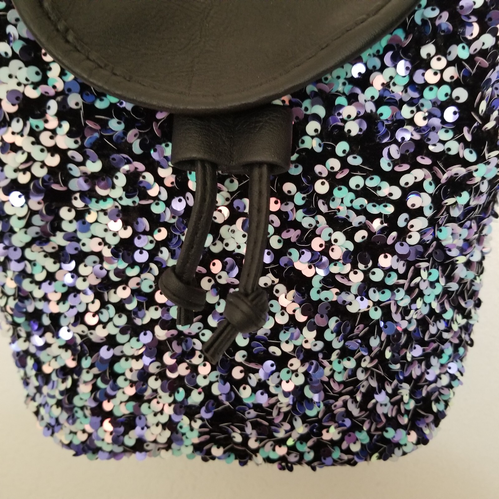 Sequins Backpack Drawstring Blue Multicolor Small… - image 5