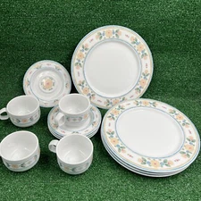 Bob Van Allen For Mikasa Stone China Set Of 4 Each Dinner Plates Cups & Saucers