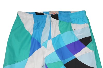 Supreme Emilio Pucci Men Track Pants Medium Blue White Nylon 