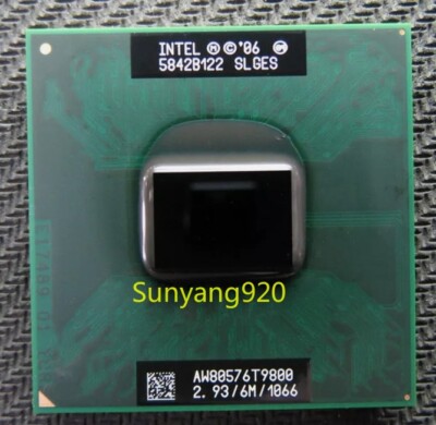 Intel Core 2 Duo T9800 CPU Dual-Core 6M 2.93GHz 1066 Socket P SLGES Processor