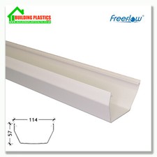 SQUARE LINE GUTTERING & FITTINGS WHITE | 114mm SYSTEM| FREEFLOW