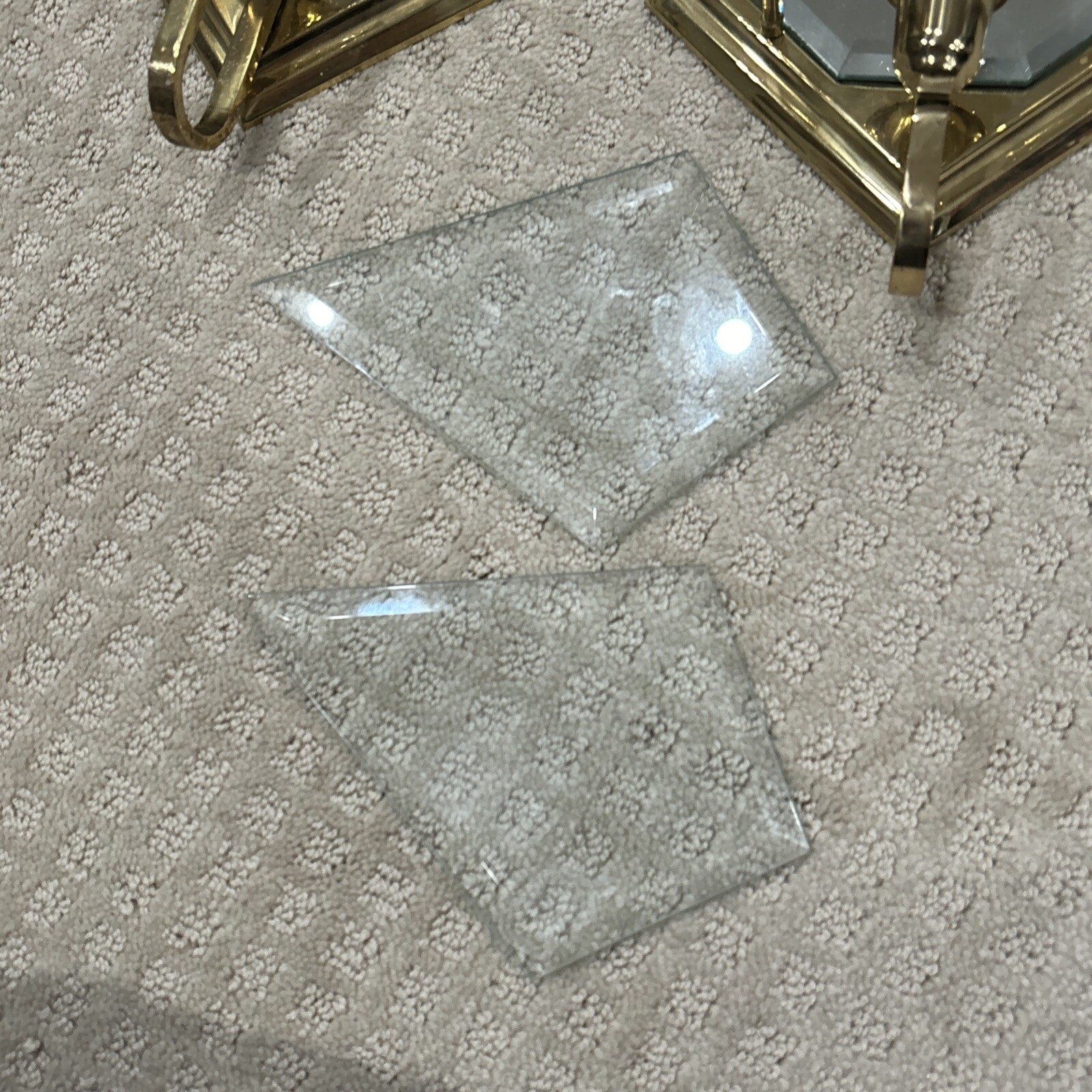2 PartyLite Infinity Candle Wall Sconce Brass Beveled Mirror With Front Glass