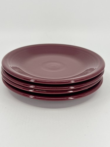 Set of 4 Fiestaware Fiesta Salad Dessert Plate Claret Maroon Bread Plates 7"D - Picture 6 of 24
