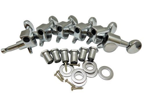 Chrome 6 ILR Modern Style Tuning Pegs with oval Button