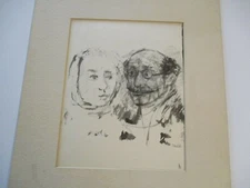 STANDISH COLECTION DRAWING PAINTING PORTRAIT MAN WOMAN EXPRESSIONISM MID CENTURY