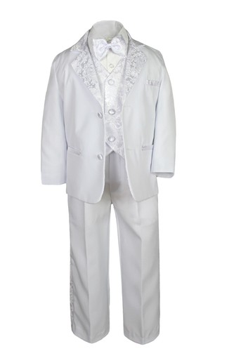 6pc Baptism White Tuxedo English Spanish Plain Silver Gold Pope Mary  Stole S-20 - 第 11/14 張圖片