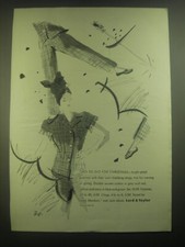 1945 Lord & Taylor Pajamas and Leslie Marshall Clogs Ad - art by Helen Hall