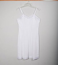 Vintage Dutchmaid Ephrata PA White Lace Trim Triacetate Full Slip Sz 36