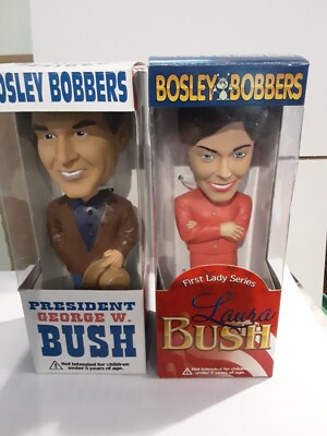 George  W. And First Lady Laura Bush Bobbleheads.  Sold As A Set.  Bosley...