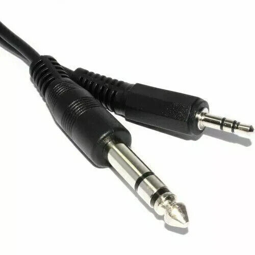 6.35mm (1/4") to 2.5mm Stereo Jack Plug to Plug Lead | 1.8m Black Audio Cable - Picture 1 of 5