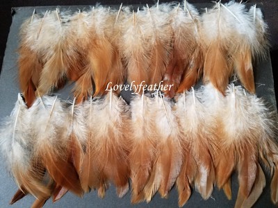 100 Pcs ROOSTER Coque Fringe Trim//Costume//Halloween IVORY 4-6/" Feathers