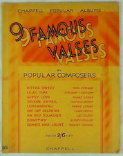 9 Famous Valses by Popular Composers Piano Solo Chappell Popular Albums Book