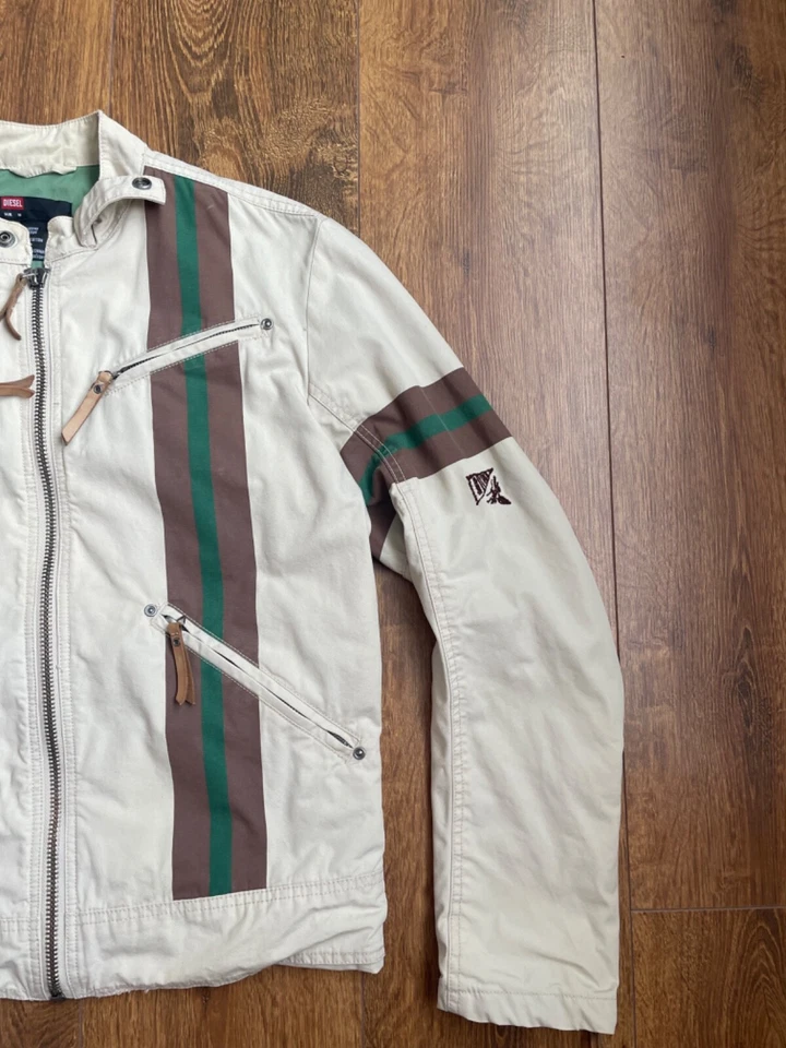 Chaqueta de archivo de moto de ajuste regular flexión de lona mediana vintage Diesel rara para hombre Foto 4 de 4