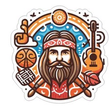 Hippie Peace Love Sticker A75