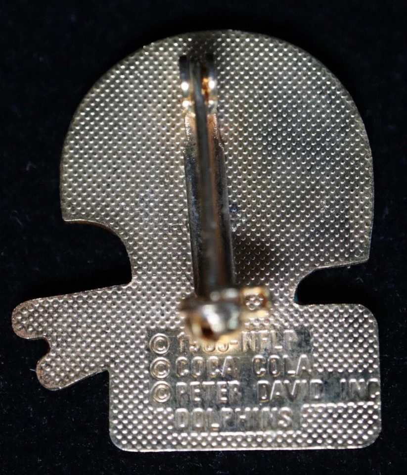 Винтаж 1985 НФЛ МАЙАМИ ДОЛФИНС Coca-Cola Coke Шлем Лацкан - Изображение 3 из 4