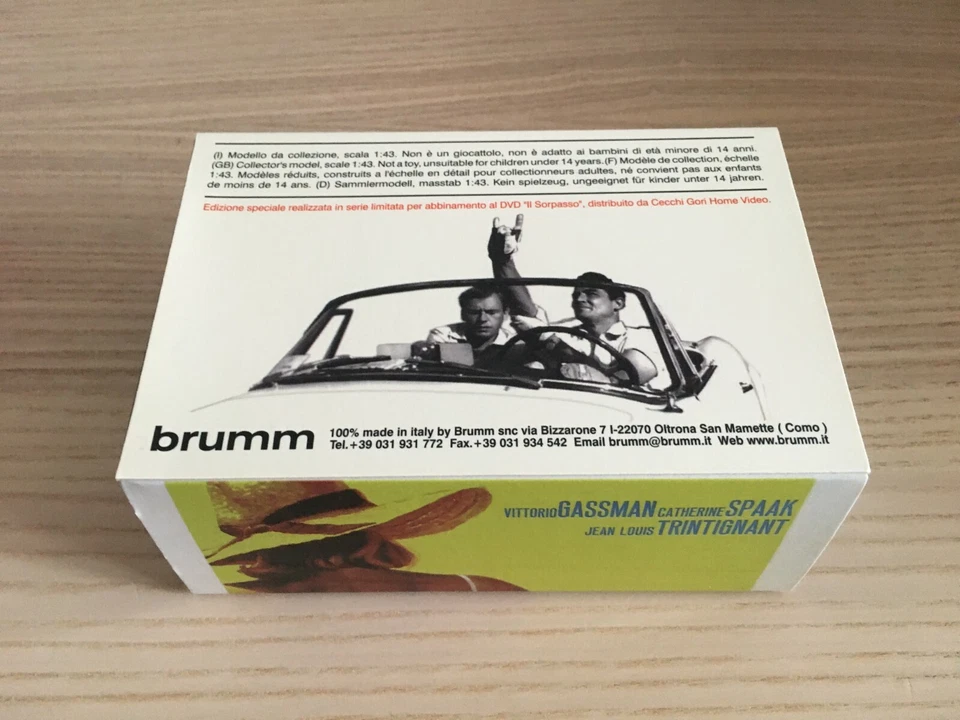 Lancia Aurelia B24 Spider 1962 scala 1:43 Brumm del film il Sorpasso NUOVA - Immagine 3 di 3
