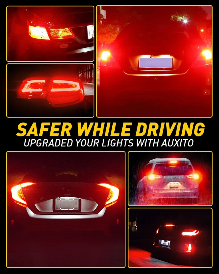 2-20X AUXITO 1157 7528 2057 LED Rojo Brillante Freno Trasero Luz de Parada Bombillas de Estacionamiento C Foto 2 de 4