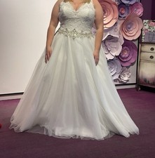 Morilee Madeline Gardner Lace Beaded Ball Gown Wedding Dress White Plus Size 22W