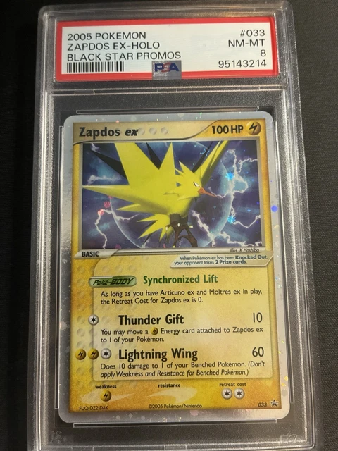 Pokemon Zapdos ex Holo Black Star Promo #033 2005 PSA 8