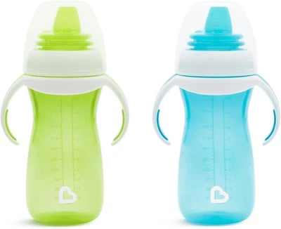 Munchkin Gentle Transition Baby Cup | Babies & Toddler 2 Pack, Green/Blue