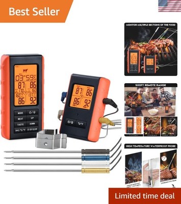Wireless Meat Thermometer for Grilling and Smoking, Food Thermometer for BBQ ...
