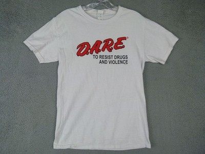 Fruit of the Loom Mens Small White D.A.R.E. Graphic Cotton T-Shirt