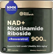Reus Research NAD+ Liposomal Nicotinamide Riboside 900 mg - 80ct - Exp 01/2027