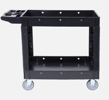 Heavy-Duty Utility Cart with 2 Shelves, 550 lbs Capacity  360  Swivel Wheels