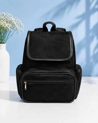 Black Cowhide Leather Backpack Genuine Leather Handmade Laptop Travel Day pack