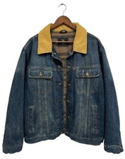 Vintage Lee Storm Rider Wool Blanket Lined Denim Trucker Jacket Blue Wash Y2K