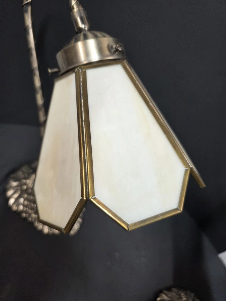 Juego de 2 lámparas de mesa de escritorio estilo bronce cuello de ganso estilo Tiffany Foto 3 de 4