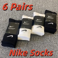 NEW Nike Dri-Fit 6-Pair Crew Socks - Cushioned for Gym & Sport, Unisex !**!