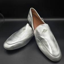 COACH G3233 Hallie Metallic Silver Leather Loafer Woman's Size 9B