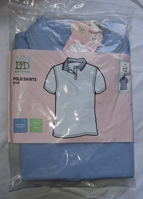 Blaue Schul-Poloshirts von L&D 2er-Pack Größe 4-5 Jahre neu mit Etikett