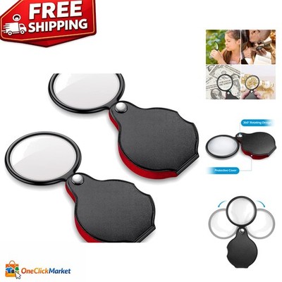 Portable 2-Piece Magnifying Glass with Protective Sheath - Lightweight & Durable