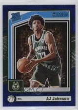 2024-25 Donruss Rated Rookie International Blue Fireworks 59/85 AJ Johnson 1nr7