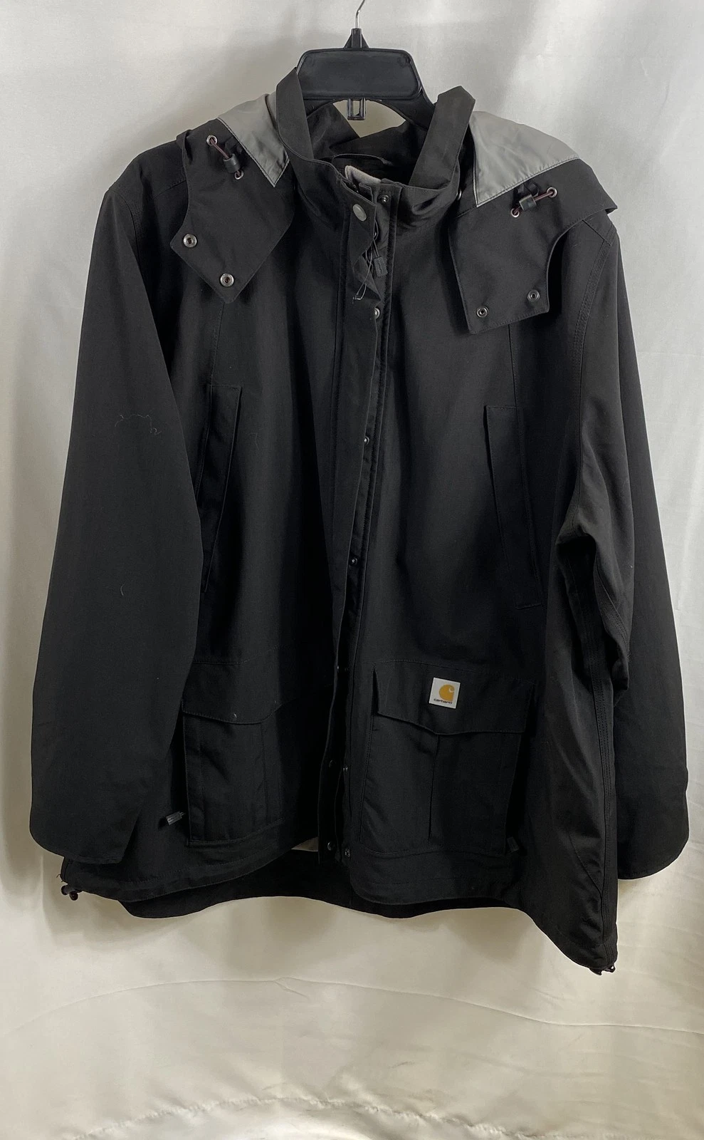 Carhartt Storm Defender 102382 Waterproof Hooded Jacket Black Sz 2X