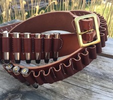 Leather Cartridge Belt 38 cal Ammo Loops Western Cowboy SASS Shooting