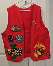 Marine Corps League Vietnam Veteran Vest XL Red Devil Dogs Honor Guard USMC MODD