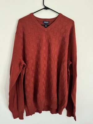 Consensus Sweater Men XL Brick Knit V-Neck Long Sleeve
