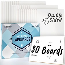 Dry Erase Boards 30pc Double Sided Lapboards with ClearWipe Coating Small ...