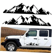  1 Pair 29.7'' Mountains Stickers Decal for Car Body Door Side Auto Snow Black