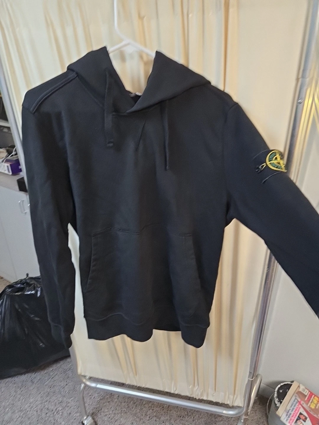 Stone Island Pullover tinto in capo felpa con cappuccio e coulisse casual M