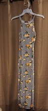 Discreet Womens Multicolor Dress Striped Flowers Sleevless Size Small 