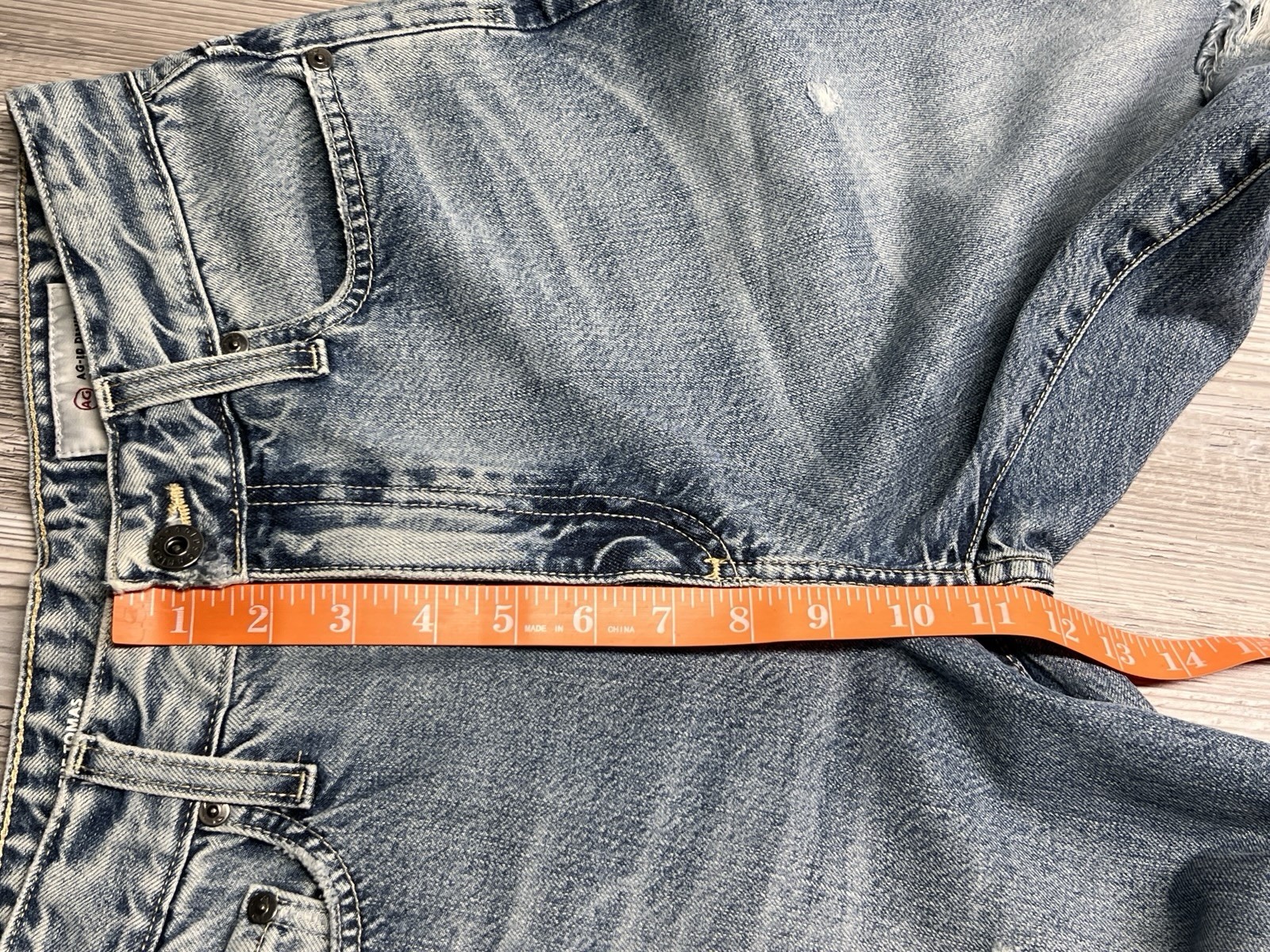 AG Adriano Goldschmied Thomas High Rise Straight Jeans Cuffed Distressed Sz 27R thumbnail 17