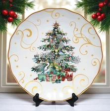 1 Williams Sonoma Twas the Night Before Christmas Tree Dinner Plate 11" NEW 