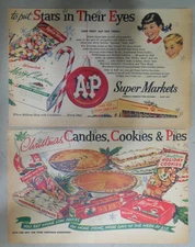 A & P Grocers Ad: A&P Holiday Shopping Ads ! from 1955 Size: 7.5 15 inches x 2
