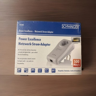 Schwaiger AV500E Netzwerk Strom Power Excellence Network-Strom-Adapter 500Mbit/s