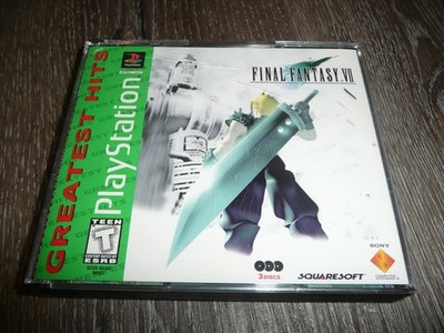 Sony PS1 Final Fantasy 7 Greatest Hits Squaresoft 3 Disk Tested CIB 1997 